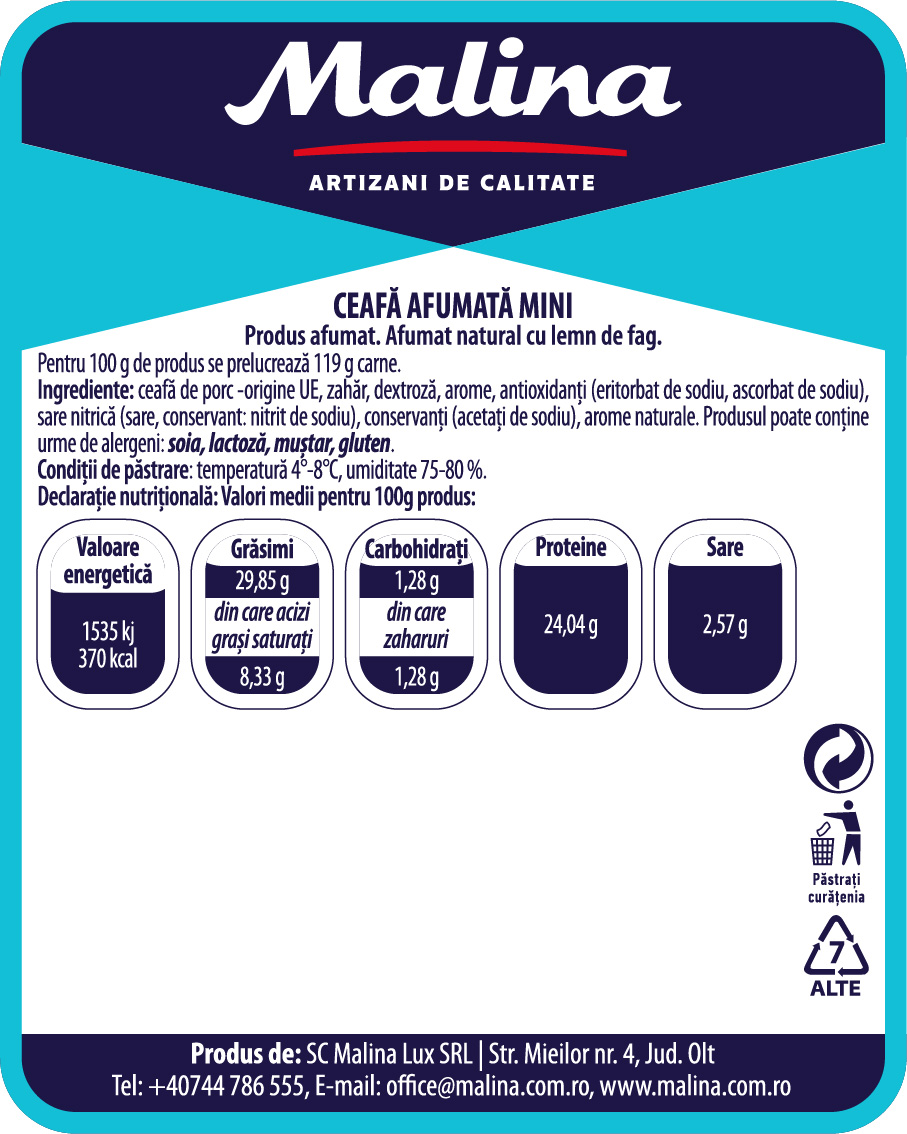 Ceafă afumată mini